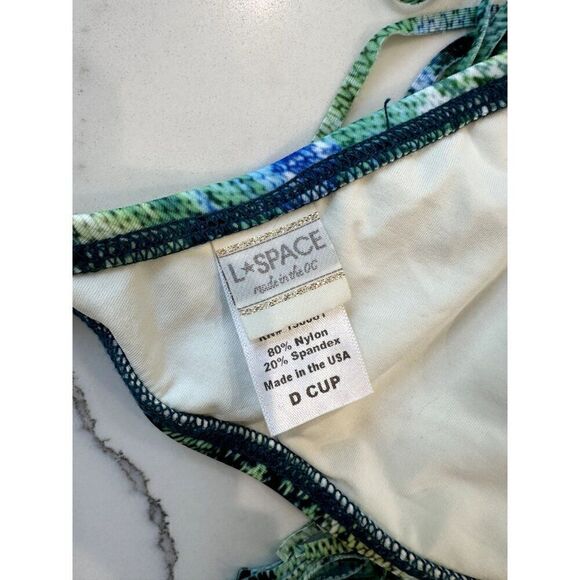 L*Space Audrey Halter Bikini Top in Viridian Skin Size D - Picture 4 of 4
